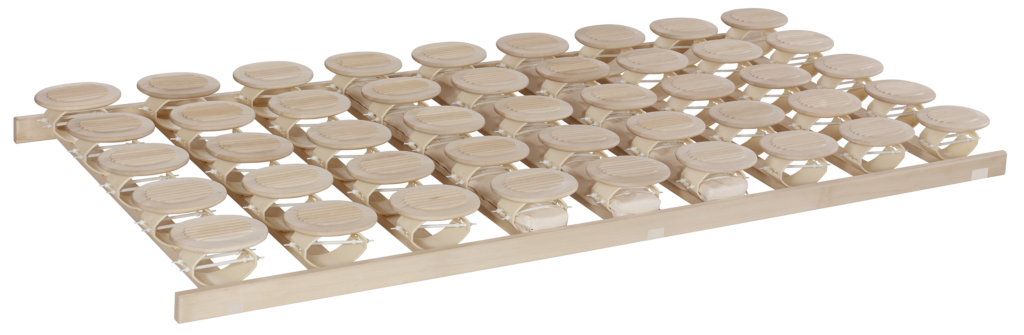 Lattenrost aus Holz mit den klassischen Tellern von Relax.